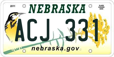 NE license plate ACJ331