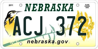 NE license plate ACJ372
