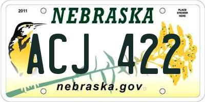 NE license plate ACJ422