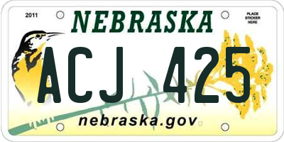 NE license plate ACJ425