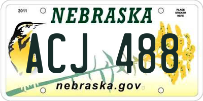 NE license plate ACJ488