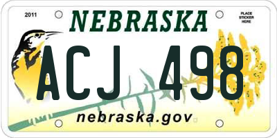 NE license plate ACJ498