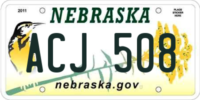 NE license plate ACJ508