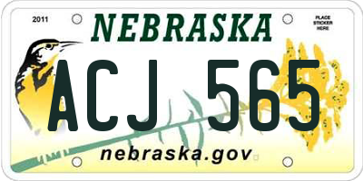 NE license plate ACJ565