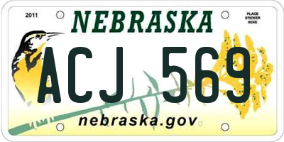 NE license plate ACJ569