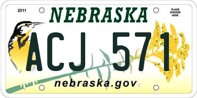 NE license plate ACJ571