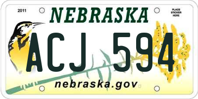 NE license plate ACJ594