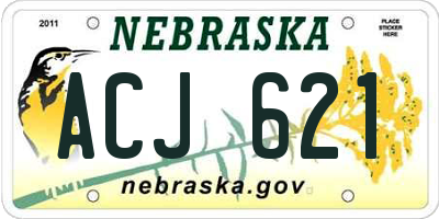 NE license plate ACJ621