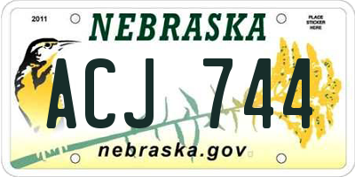 NE license plate ACJ744