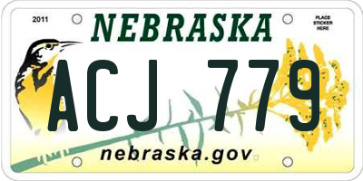 NE license plate ACJ779