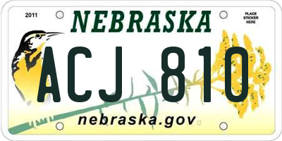 NE license plate ACJ810