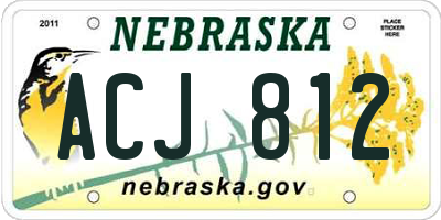 NE license plate ACJ812