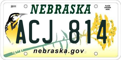 NE license plate ACJ814