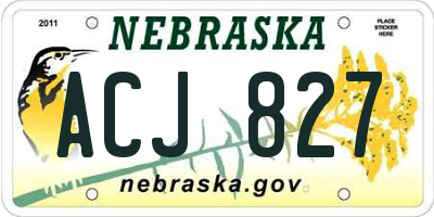 NE license plate ACJ827