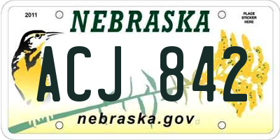 NE license plate ACJ842