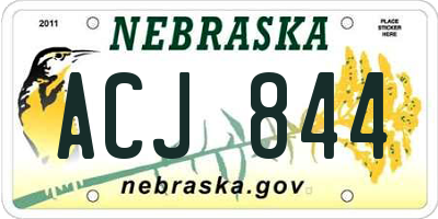 NE license plate ACJ844