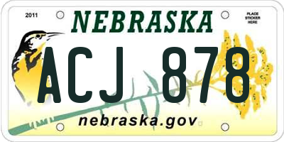 NE license plate ACJ878