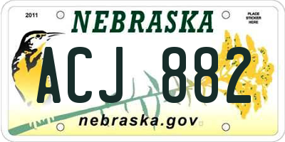 NE license plate ACJ882