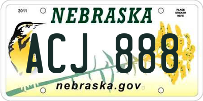 NE license plate ACJ888