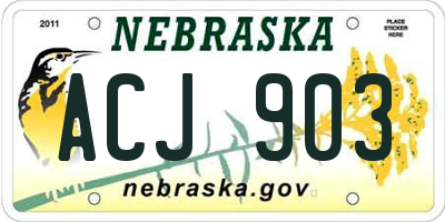 NE license plate ACJ903