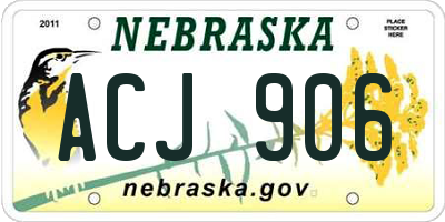 NE license plate ACJ906