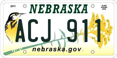 NE license plate ACJ911