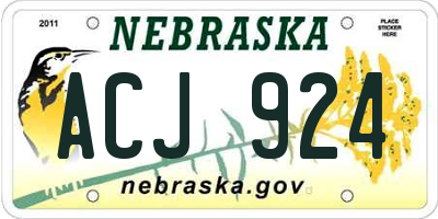 NE license plate ACJ924