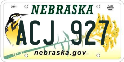 NE license plate ACJ927