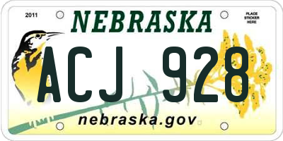 NE license plate ACJ928