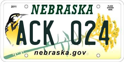 NE license plate ACK024