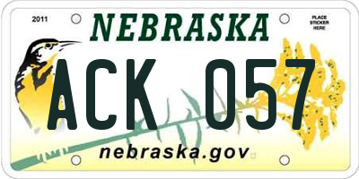 NE license plate ACK057