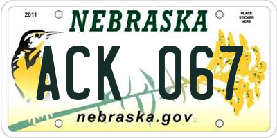 NE license plate ACK067