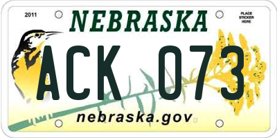 NE license plate ACK073