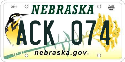 NE license plate ACK074