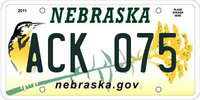 NE license plate ACK075