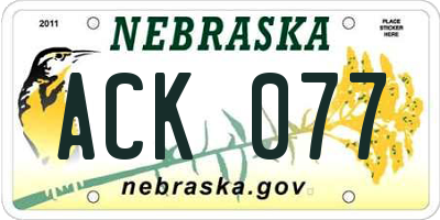 NE license plate ACK077