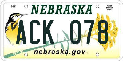 NE license plate ACK078