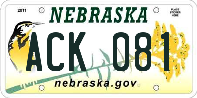 NE license plate ACK081