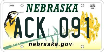 NE license plate ACK091