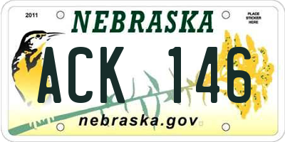 NE license plate ACK146