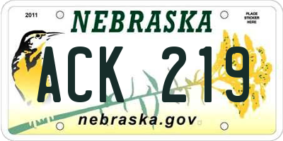NE license plate ACK219