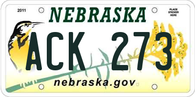 NE license plate ACK273