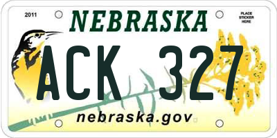 NE license plate ACK327