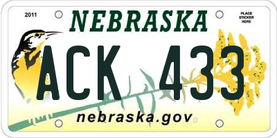 NE license plate ACK433