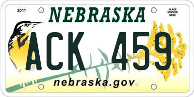 NE license plate ACK459