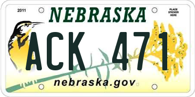NE license plate ACK471