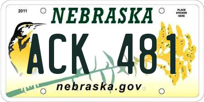 NE license plate ACK481