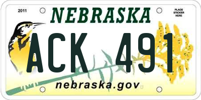 NE license plate ACK491