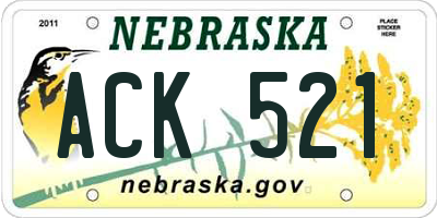 NE license plate ACK521