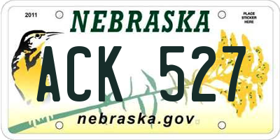 NE license plate ACK527